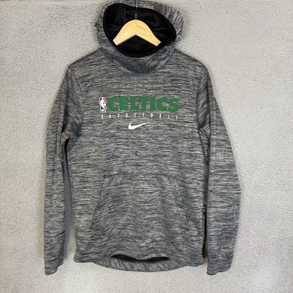 S Boston Celtics Hoodie Mens S Grey Sweatshirt Nike Dri-Fit Pullover Workout